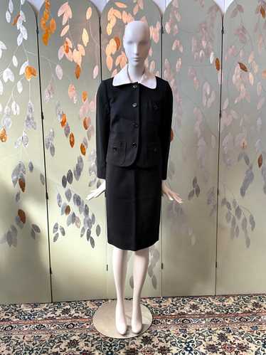 2000s/10s Prada Black and White Cotton Skirt Suit,