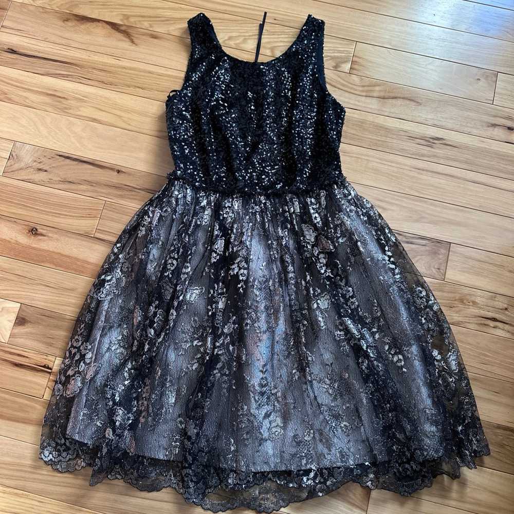 Anthropologie Leifsdottir Black Gold Sequin Lace … - image 1