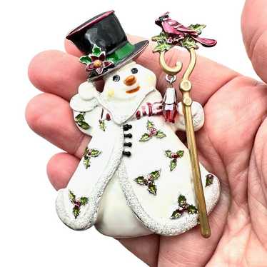 Kirks Folly Womens Brooch Christmas Holiday Snowma