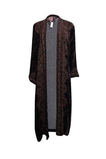 Johnny Was - Brown & Black Leopard Print Velvet Em