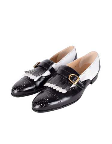 Ferragamo Vintage Black and White Leather Kiltie B