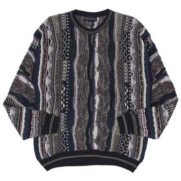 Vintage outlet 90s Coogi style Croft and barrow 3d knit textured crewneck sweater mens