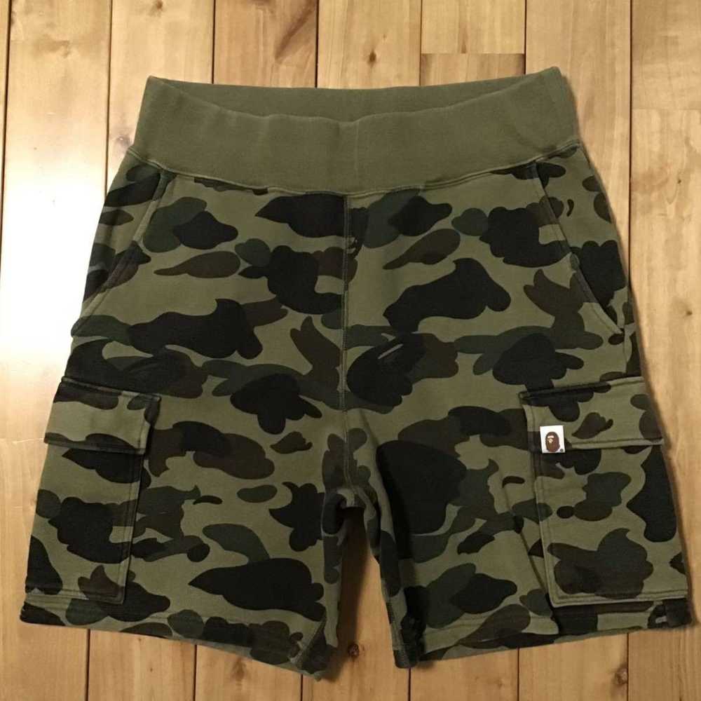 Bape BAPE Sweat cargo shorts 1st camo green ape ★… - image 1