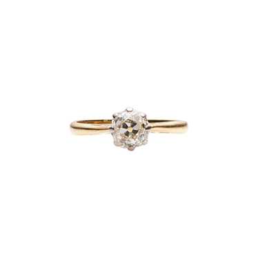 Antique 18k Cushion Cut Diamond Solitaire Ring- .7