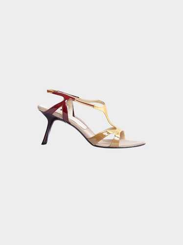 Prada SS 2000 Gold and Burgundy Colorblock Slingba