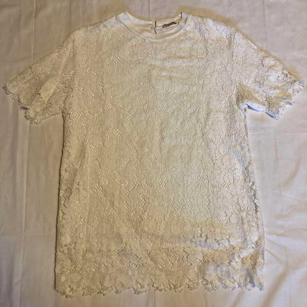 Miu Miu Short Sleeve Lace White Cut-and-Sew - image 1