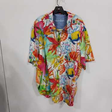 men's robert graham ocean themed button up size 3… - image 1