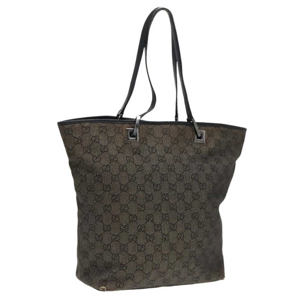 Gucci GUCCI GG Canvas Tote Bag Black Silver 31243… - image 1