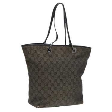 Gucci GUCCI GG Canvas Tote Bag Black Silver 31243… - image 1