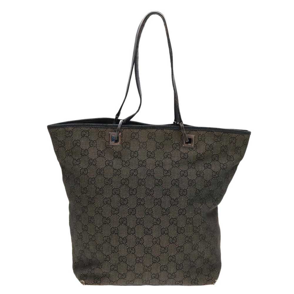 Gucci GUCCI GG Canvas Tote Bag Black Silver 31243… - image 2