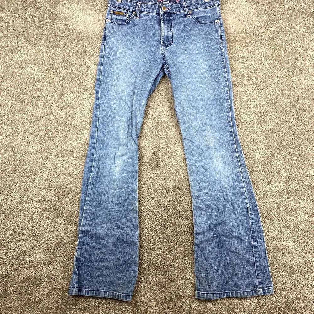 CO Average Blue Low Rise Stone Wash Juniors Flare… - image 1