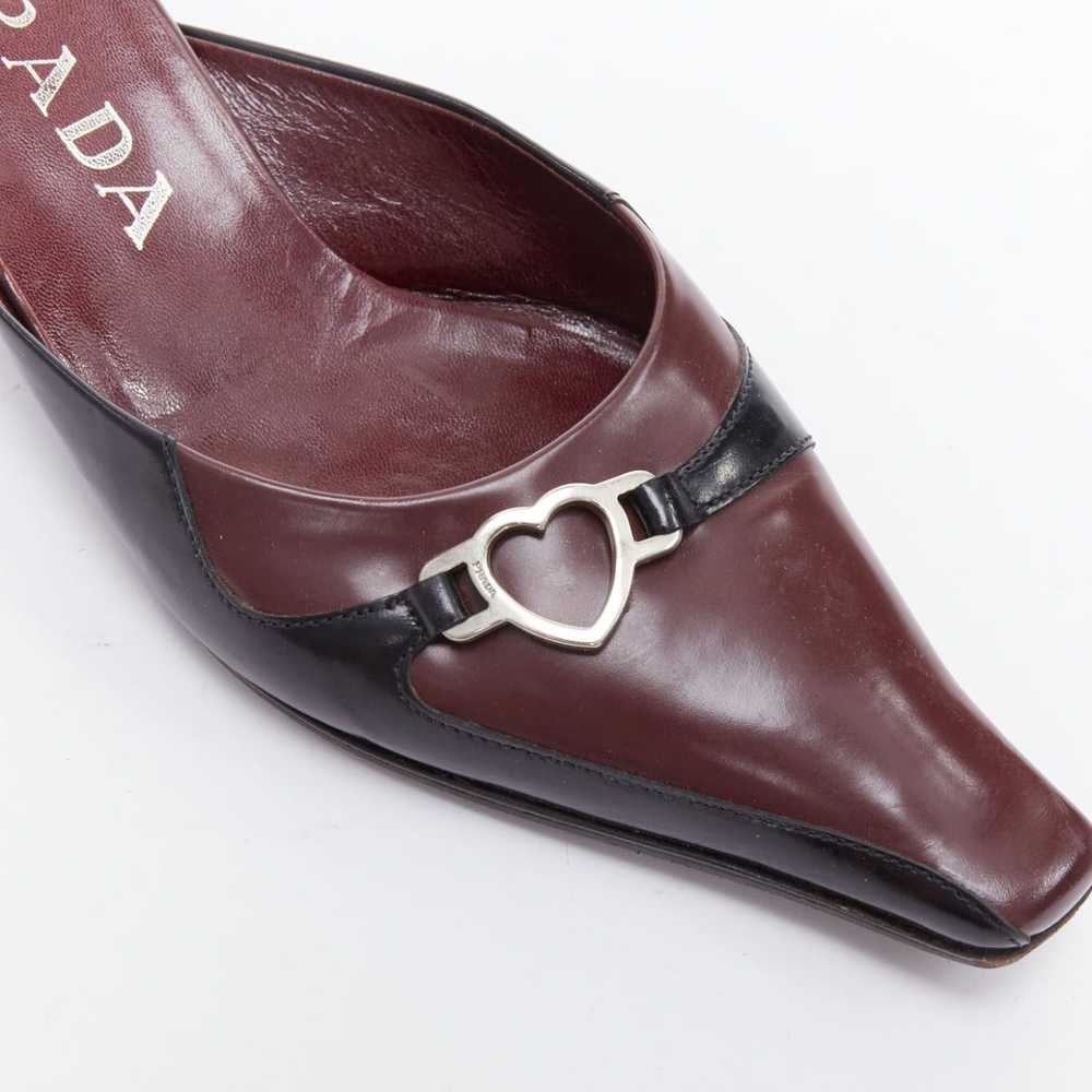 Prada PRADA Vintage silver heart buckle burgundy … - image 2