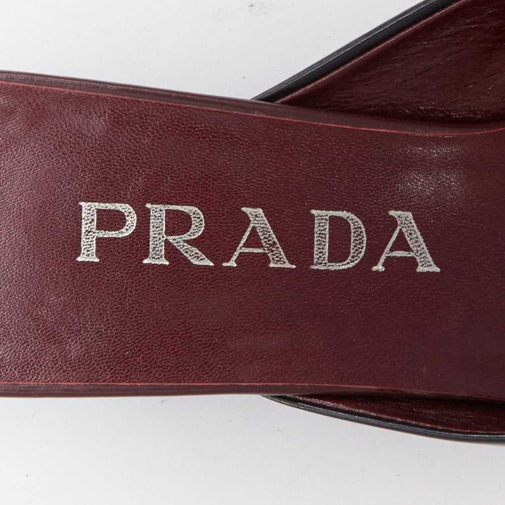 Prada PRADA Vintage silver heart buckle burgundy … - image 9