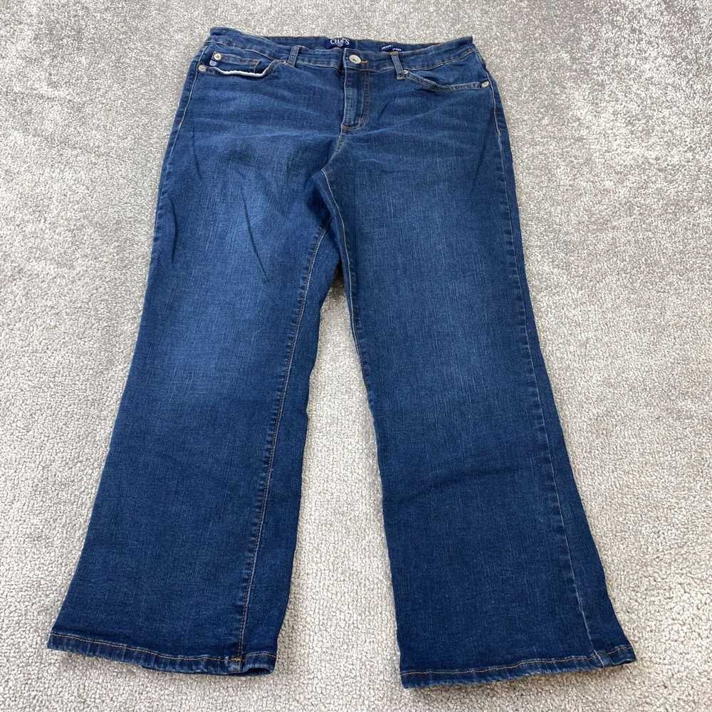 Chaps Authentic Dark Wash Five Pocket Blue Crop K… - image 1