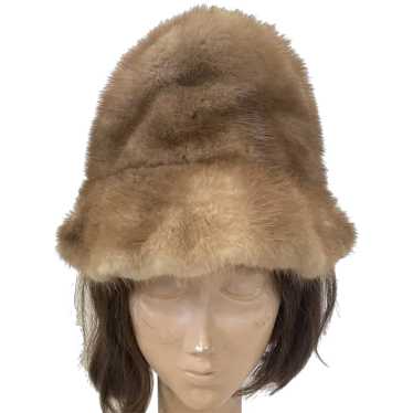 Vintage 1960's Blond Mink Bucket Hat