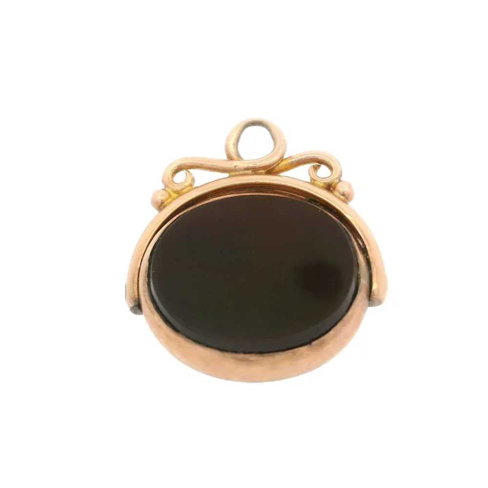 Antique Victorian 9k Yellow Gold Bloodstone & Car… - image 3