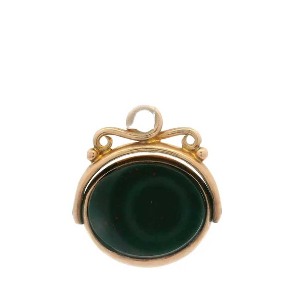 Antique Victorian 9k Yellow Gold Bloodstone & Car… - image 5