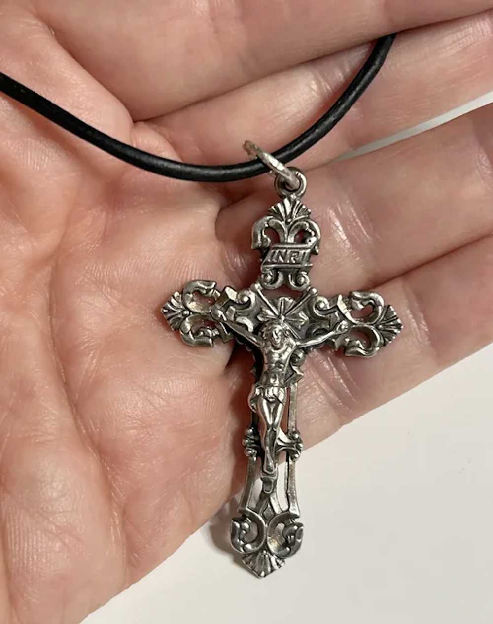 Antique Sterling Cross - image 2