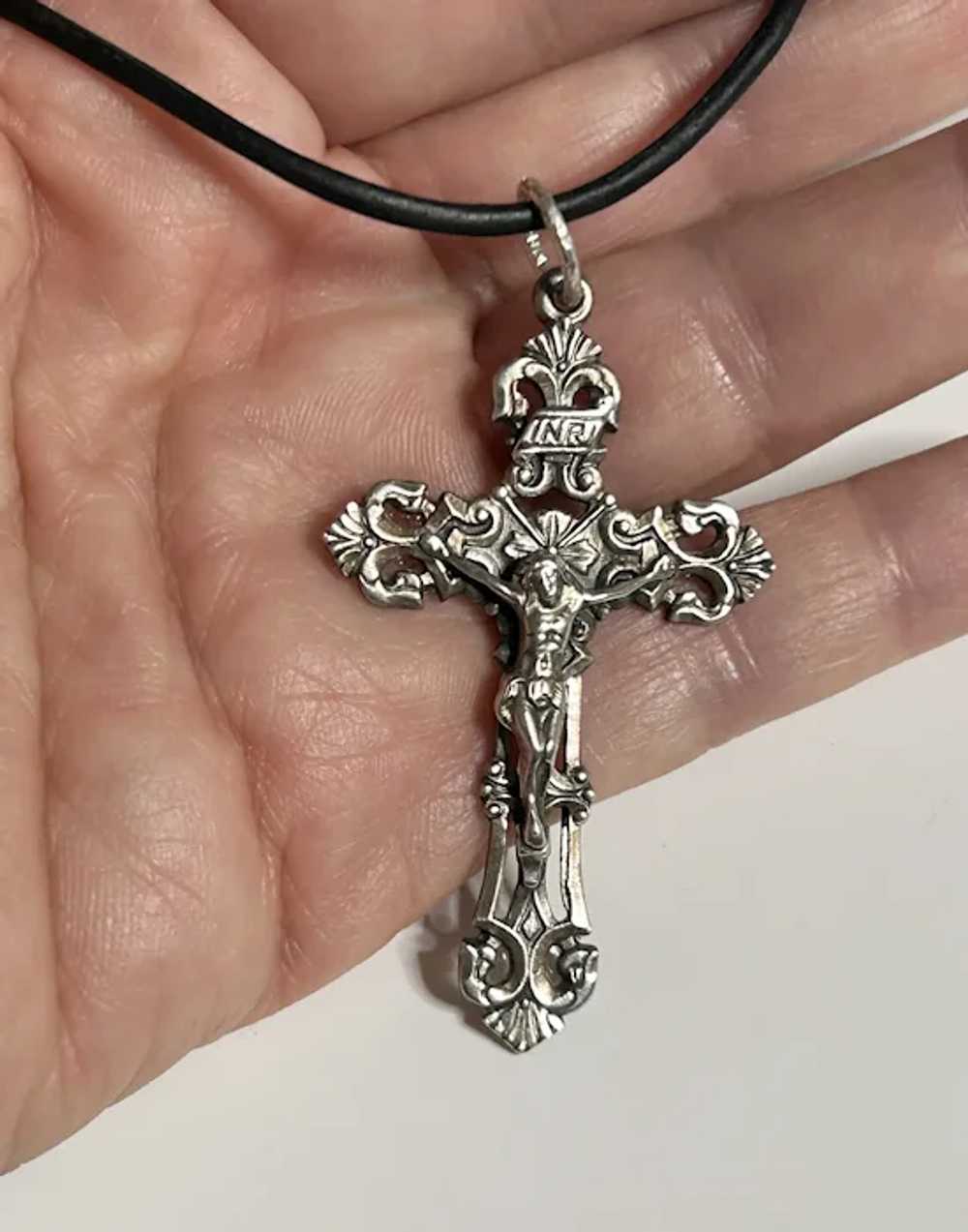 Antique Sterling Cross - image 5