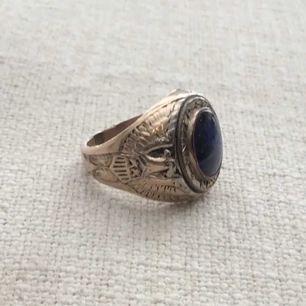 10K Gold Filled Sapphire Blue Colored Stone Unite… - image 2