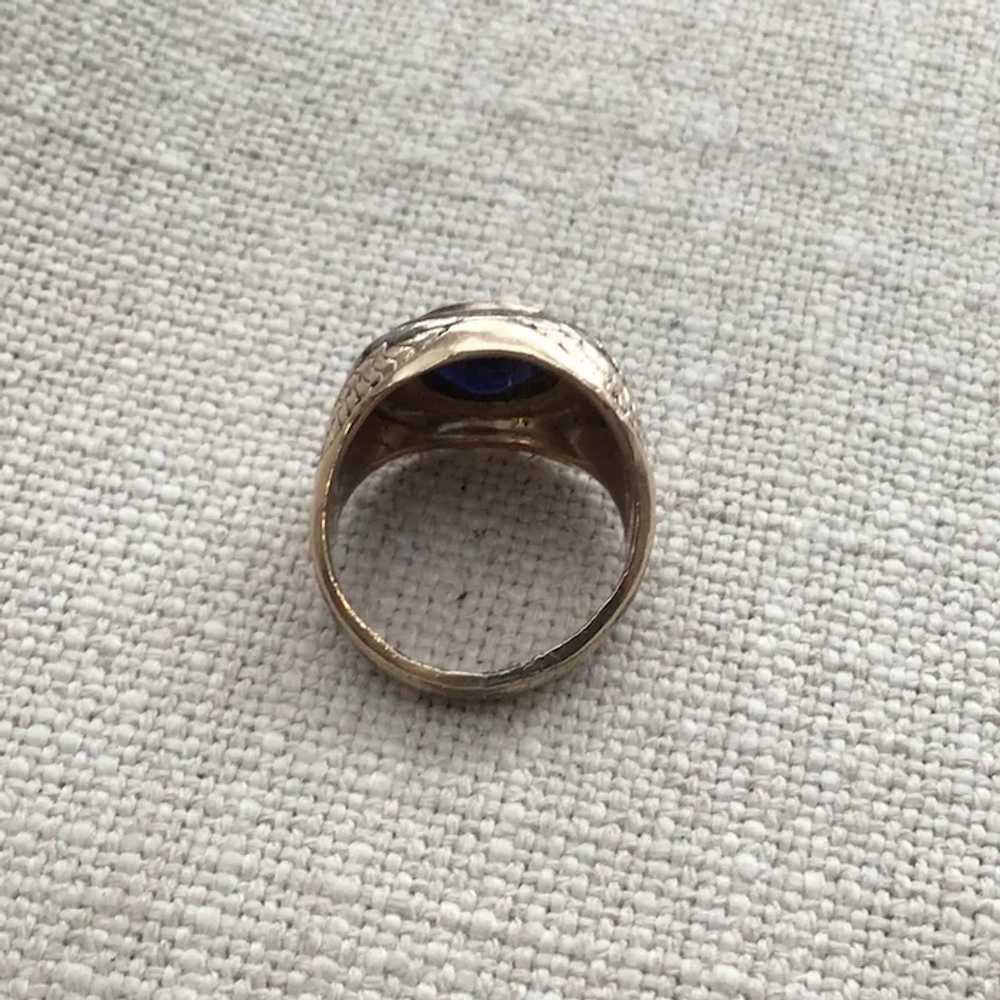 10K Gold Filled Sapphire Blue Colored Stone Unite… - image 4