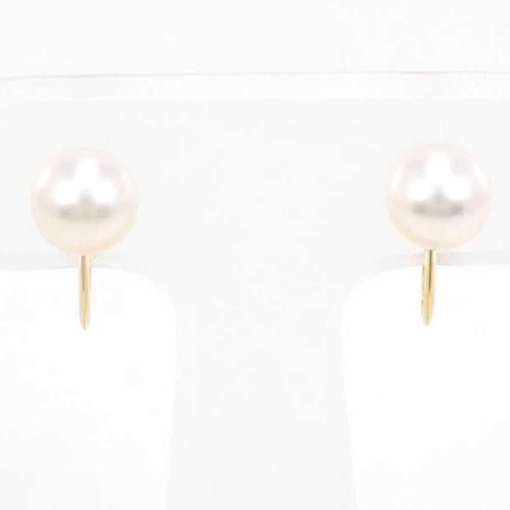 Other LuxUness K18 Yellow Gold Pearl Earrings Met… - image 1