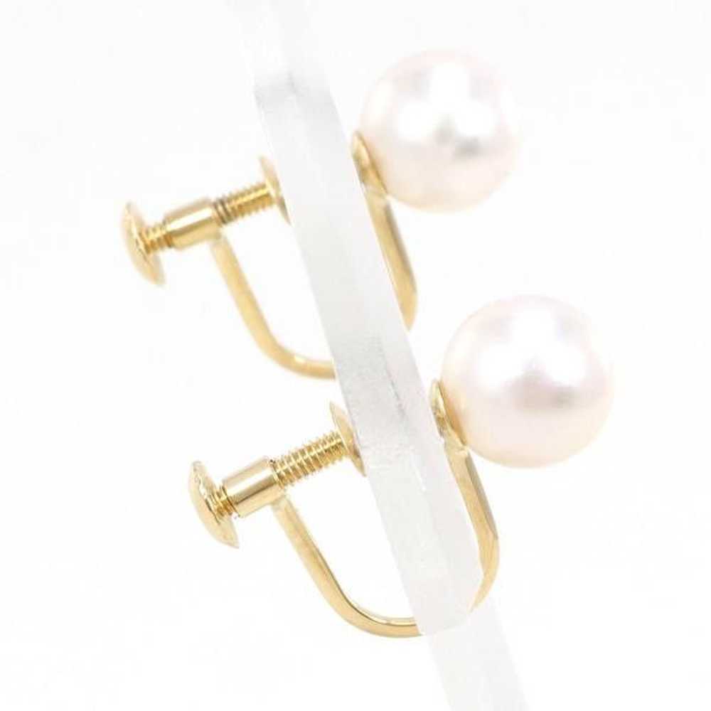 Other LuxUness K18 Yellow Gold Pearl Earrings Met… - image 2