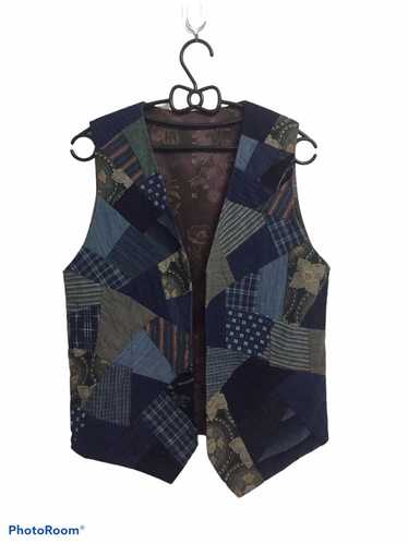 Vintage 80s Handmade Great Designer Patchwork Vest shops Style Inspired by Kapital Vest