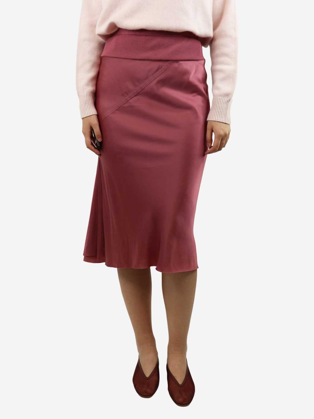 Rick Owens Pink satin midi skirt - size UK 8 - image 1