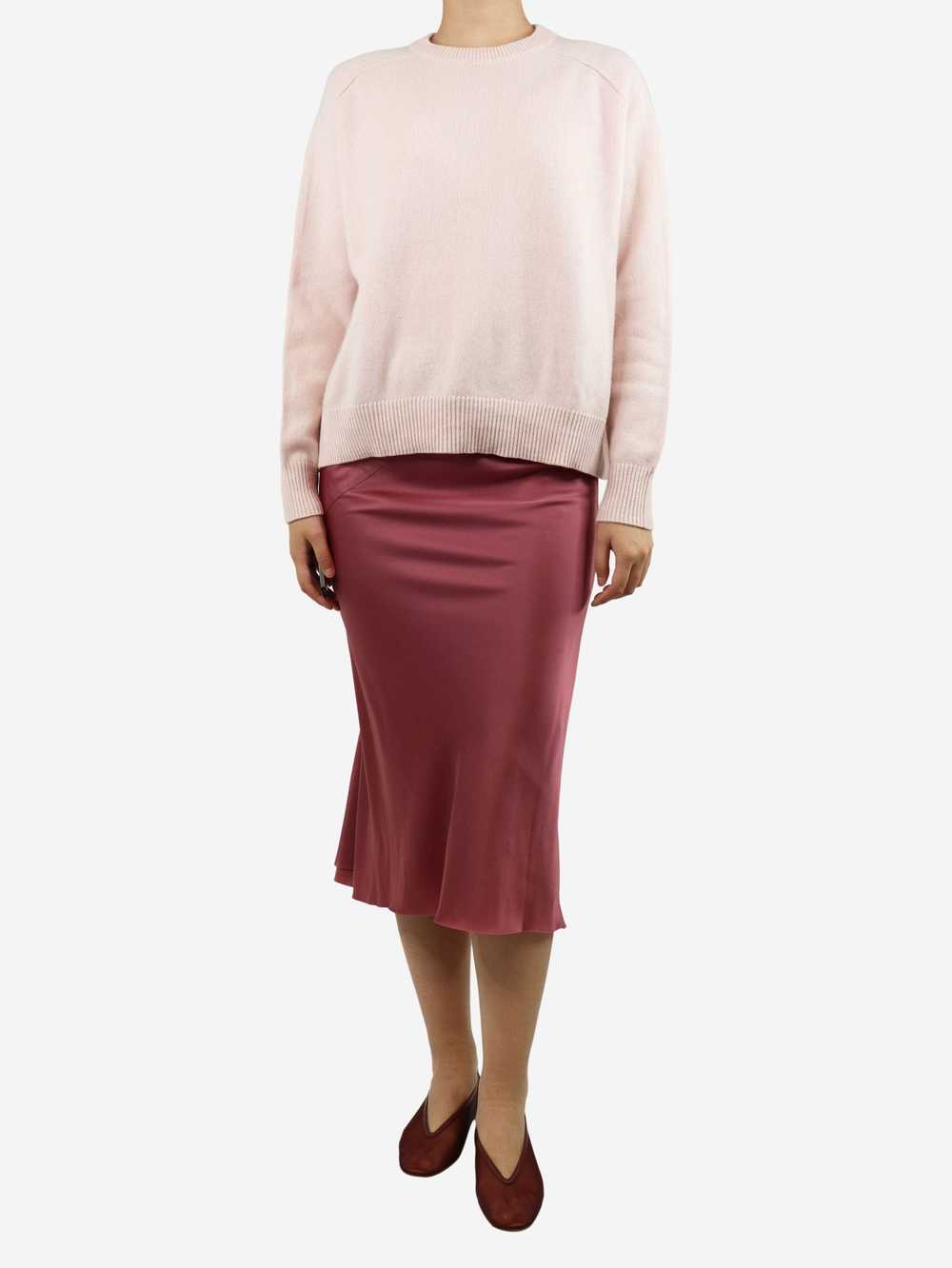 Rick Owens Pink satin midi skirt - size UK 8 - image 2