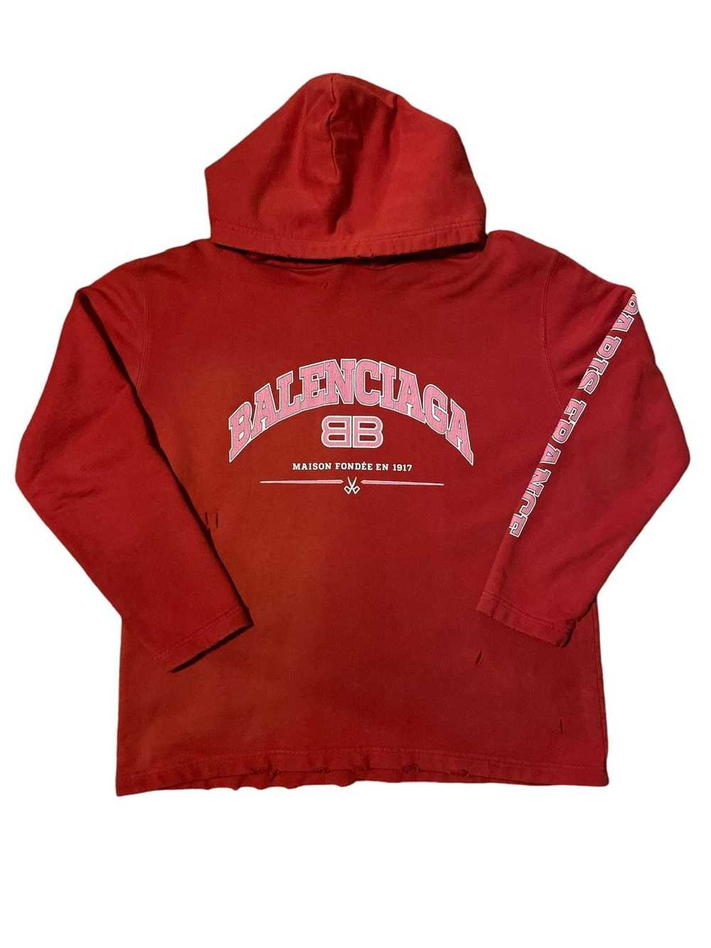 Balenciaga Balenciaga Distressed Maison Hoodie - image 2