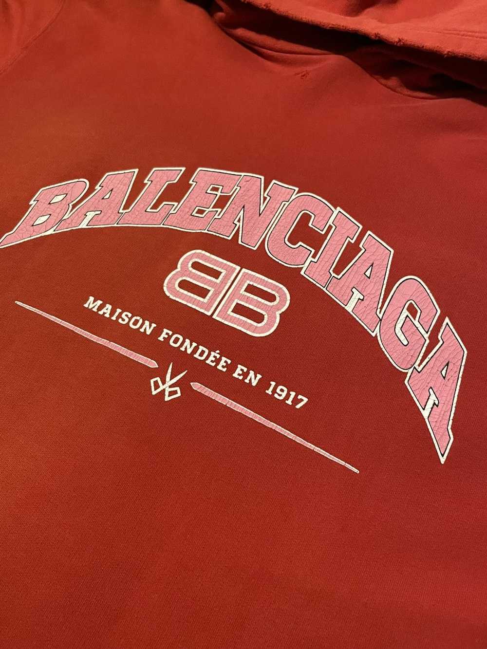 Balenciaga Balenciaga Distressed Maison Hoodie - image 3