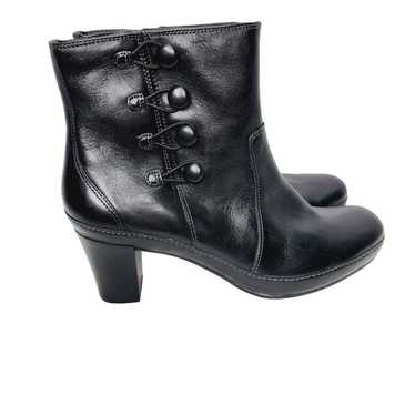 Clarks Clarks Artisan Black Leather Chunky Heel An