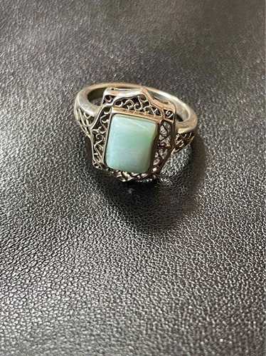 Designer Vintage Sterling Silver 925 Larimar Ring