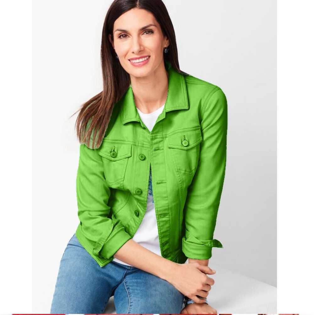 Talbots Talbots Classic Jean Jacket in Bright Gre… - image 1