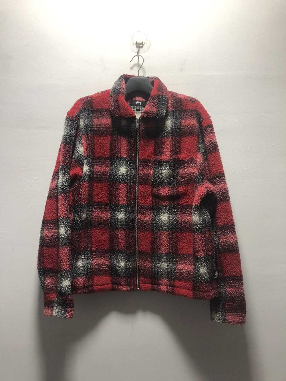 Stussy STUSSY SS23 Shadow Plaid Sherpa Zip Jacket… - image 1