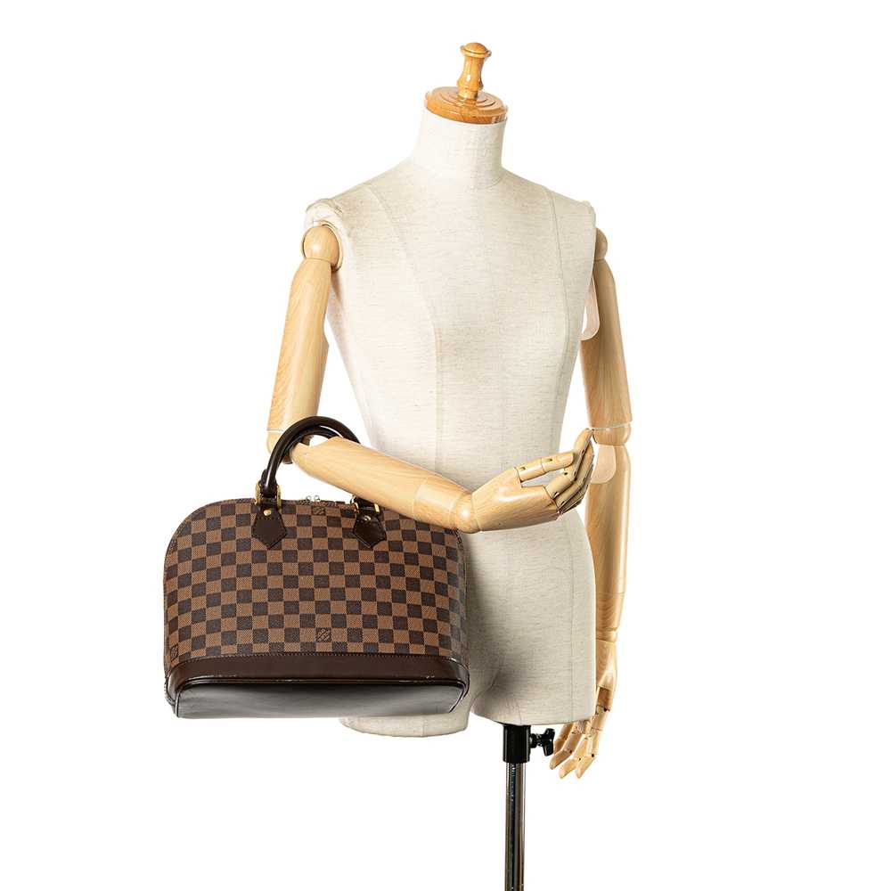 Brown Louis Vuitton Damier Ebene Alma PM Handbag - image 11