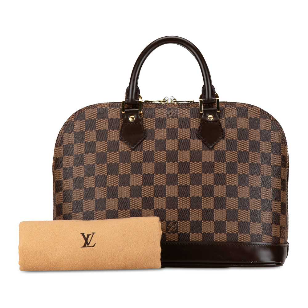 Brown Louis Vuitton Damier Ebene Alma PM Handbag - image 12