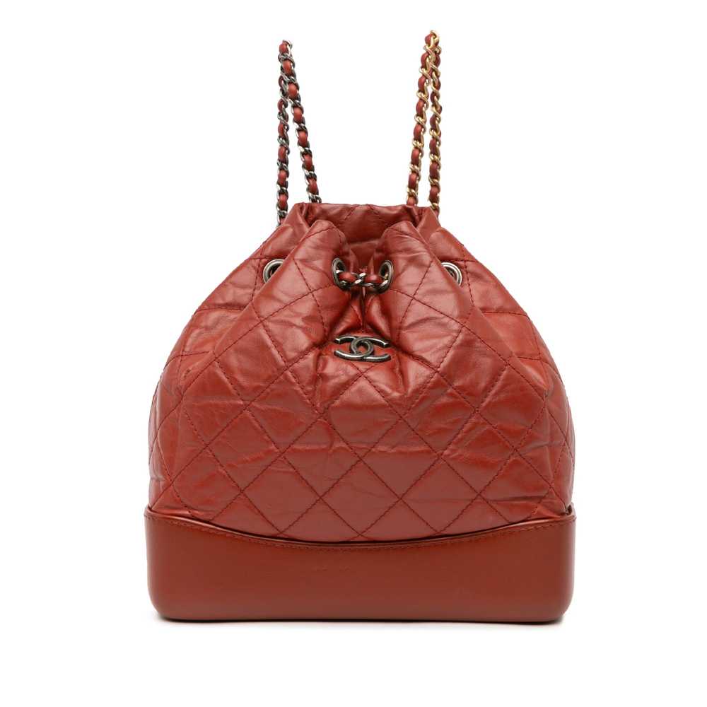 Red Chanel Small Aged Calfskin Gabrielle Backpack - image 1