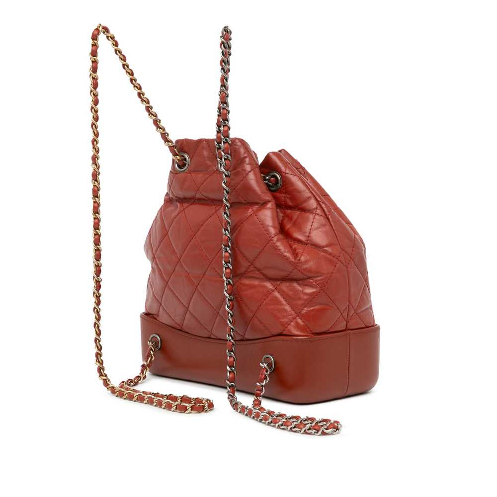 Red Chanel Small Aged Calfskin Gabrielle Backpack - image 2