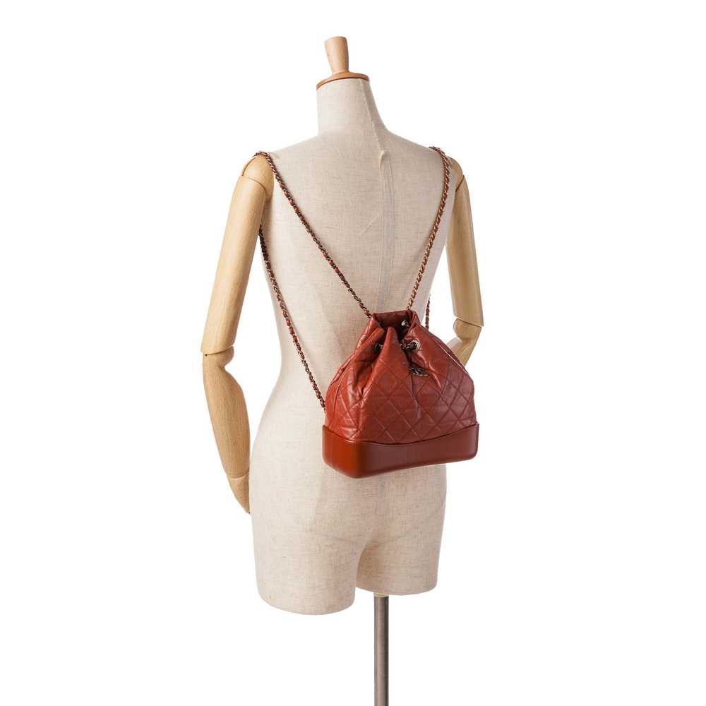 Red Chanel Small Aged Calfskin Gabrielle Backpack - image 8