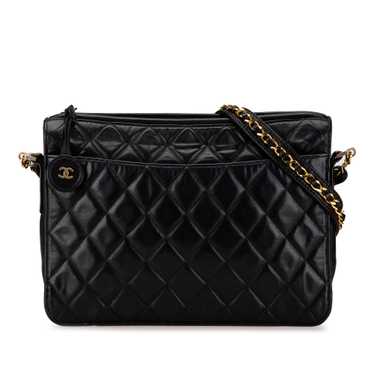 Black Chanel Quilted Lambskin Chain Crossbody