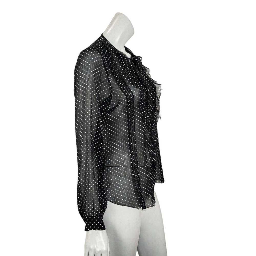 L'Agence L'AGENCE the Sheer Ruffle neck Blouse in… - image 4