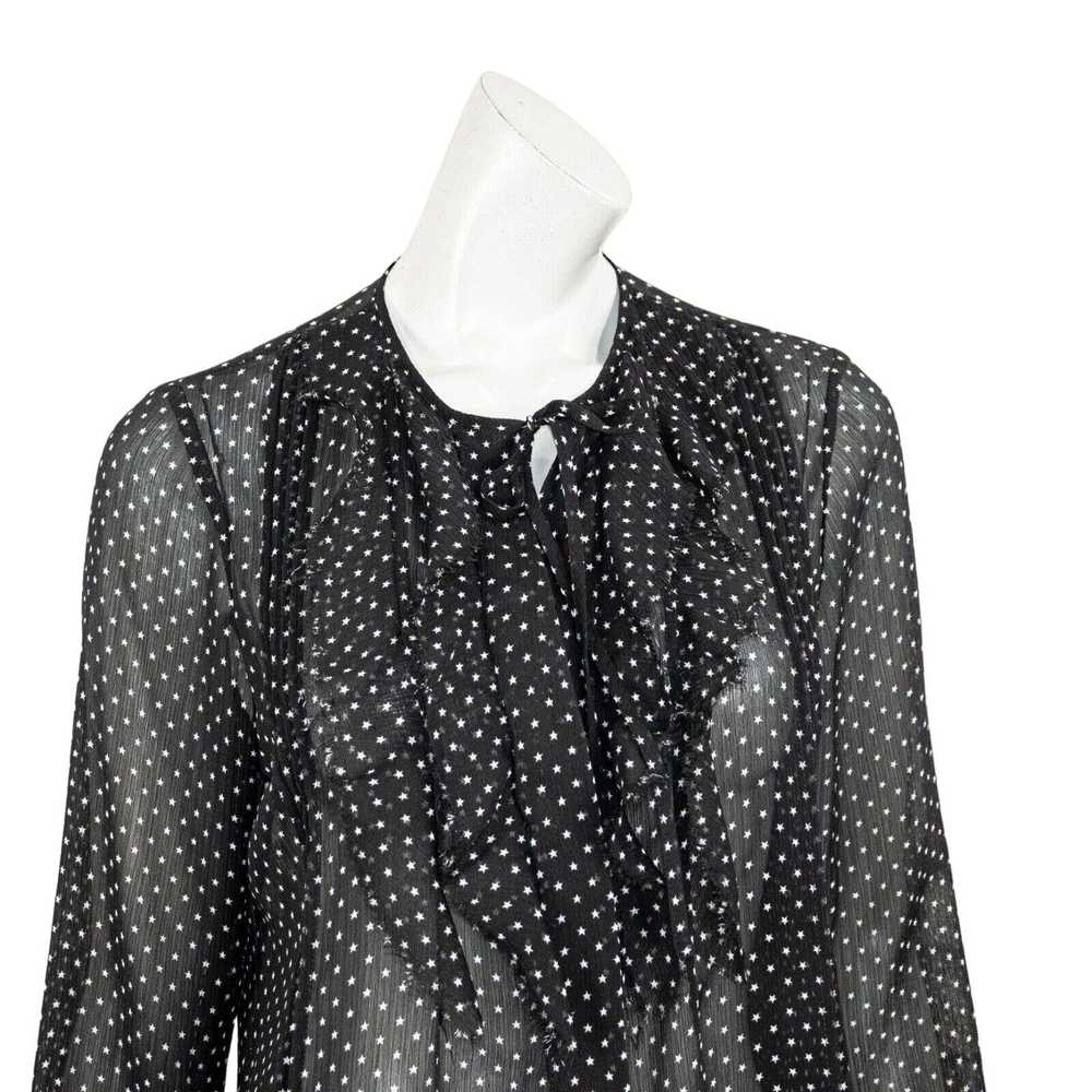 L'Agence L'AGENCE the Sheer Ruffle neck Blouse in… - image 7