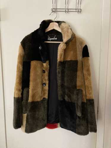 Supreme 15ss faux fur patchwork jacket