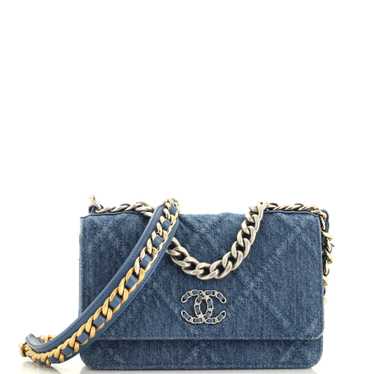 CHANEL 19 Wallet on Chain Quilted Denim