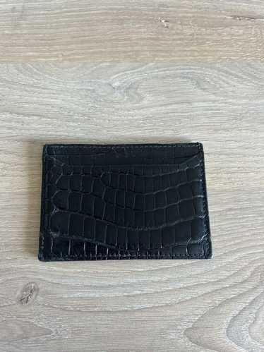 Prada Crocodile Embossed Leather Card Holder