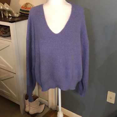 Forever 21 F21 • Purple V-Neck Off the Shoulder S… - image 1