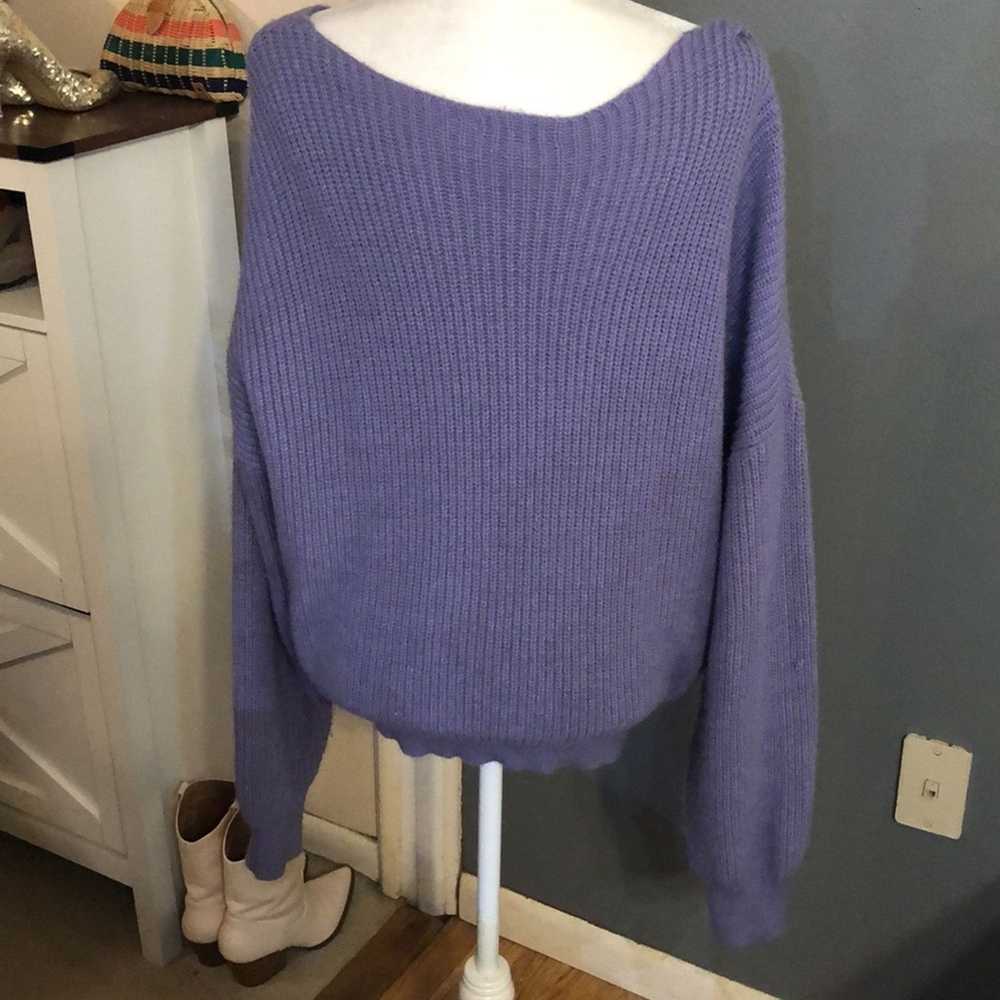 Forever 21 F21 • Purple V-Neck Off the Shoulder S… - image 3