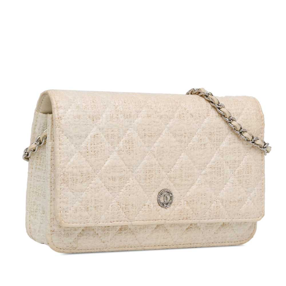 White Chanel CC Coated Tweed Wallet On Chain Cros… - image 2